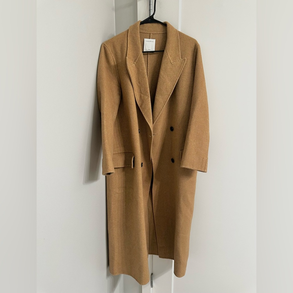 Sandro Wool Coat - Camel Brown